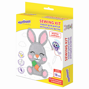 набор для шитья игрушки из фетра зайчик, 664489 /юнландия