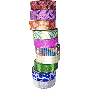 клейкая лента  15мм*3м блестящий микс 9040806, 7149,7190 /devente