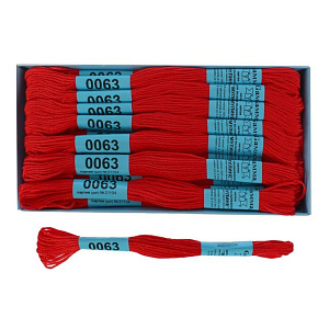 нитки для вышив. мулине х/б 8м №0063 св.красный /gamma