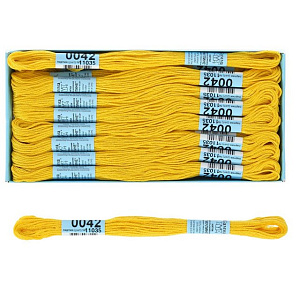 нитки для вышив. мулине х/б 8м №0042 яр.желтый /gamma