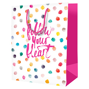 пакет бумажный 18*23*10 follow your heart, лам., l_46112 /artspace фото