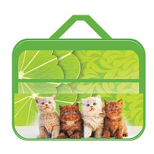 папка для труда а4 рыжие котики широкая с ручками, молниясверху, ткань птр-111 /пчелка