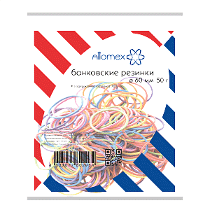 резинки банковские  50г d-60мм, цветные,  4152303 /attomex