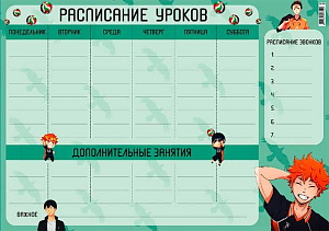 расписание уроков а4 игра картон рк-003