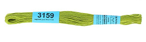 нитки для вышив. мулине х/б 8м №3159 яр.салатовый /gamma