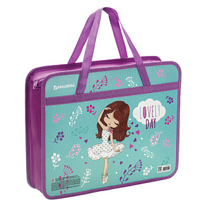 папка на молнии с ручками а4, 1отд, пластик, ручки-шнурок funny cats, 273353 /пифагор