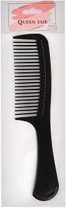 расческа с ручкой 20,5*4*5см пластик черная 287811 /queenfair изображение расческа с ручкой 20,5*4*5см пластик черная 287811 /queenfair