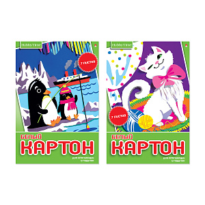 картон белый немелованный а4, 7л, 190г/м2, в папке, ассорти, 11-407-268 /альт изображение картон белый немелованный а4, 7л, 190г/м2, в папке, ассорти, 11-407-268 /альт