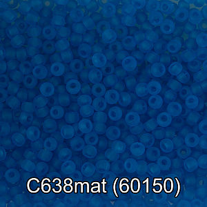 бисер чехия 5г 10/0 2.3мм св. синий 1-й сорт, с638mat 60150 /gamma