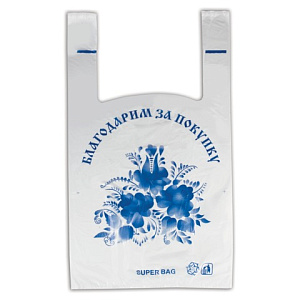 пакет-майка 28+14*50, благодарим за покупку  гжель  15мкм фото