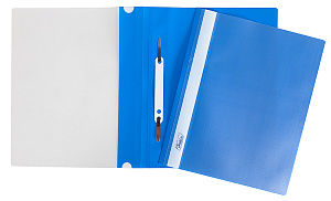 скоросшиватель а5  с  прозрачной обложкой синий 00102 /hatber